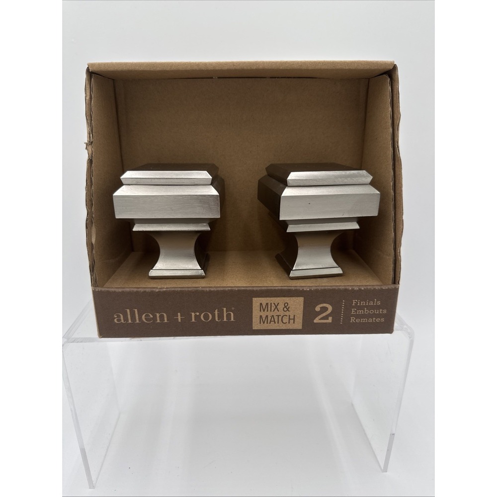 Allen + Roth Mix & Match Brushed Nickel Aluminum‎ Curtain Rod Finials #634452